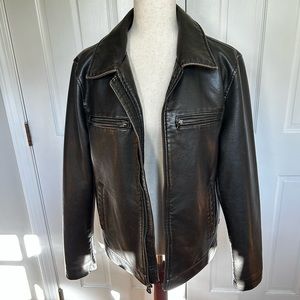 Levi’s faux leather brown distressed  jacket - size small